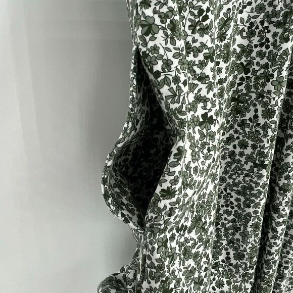 NWT LANDS END Dress Large Green White Floral Sleeveless Fit & Flare Garden Girl - Picture 13 of 16
